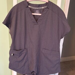Cuddleduds Charcoal Scrub Top with Pockets
